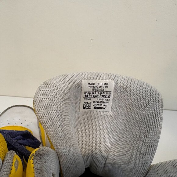 Reebok Royal BB4500 Shoes Mens Size 14 White Yellow Purple High Top Leather - Picture 6 of 8